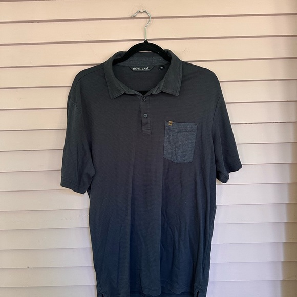 TRAVIS‎ MATHEW Men's Large Black Polo Shirt Golf Wicking - Picture 1 of 4